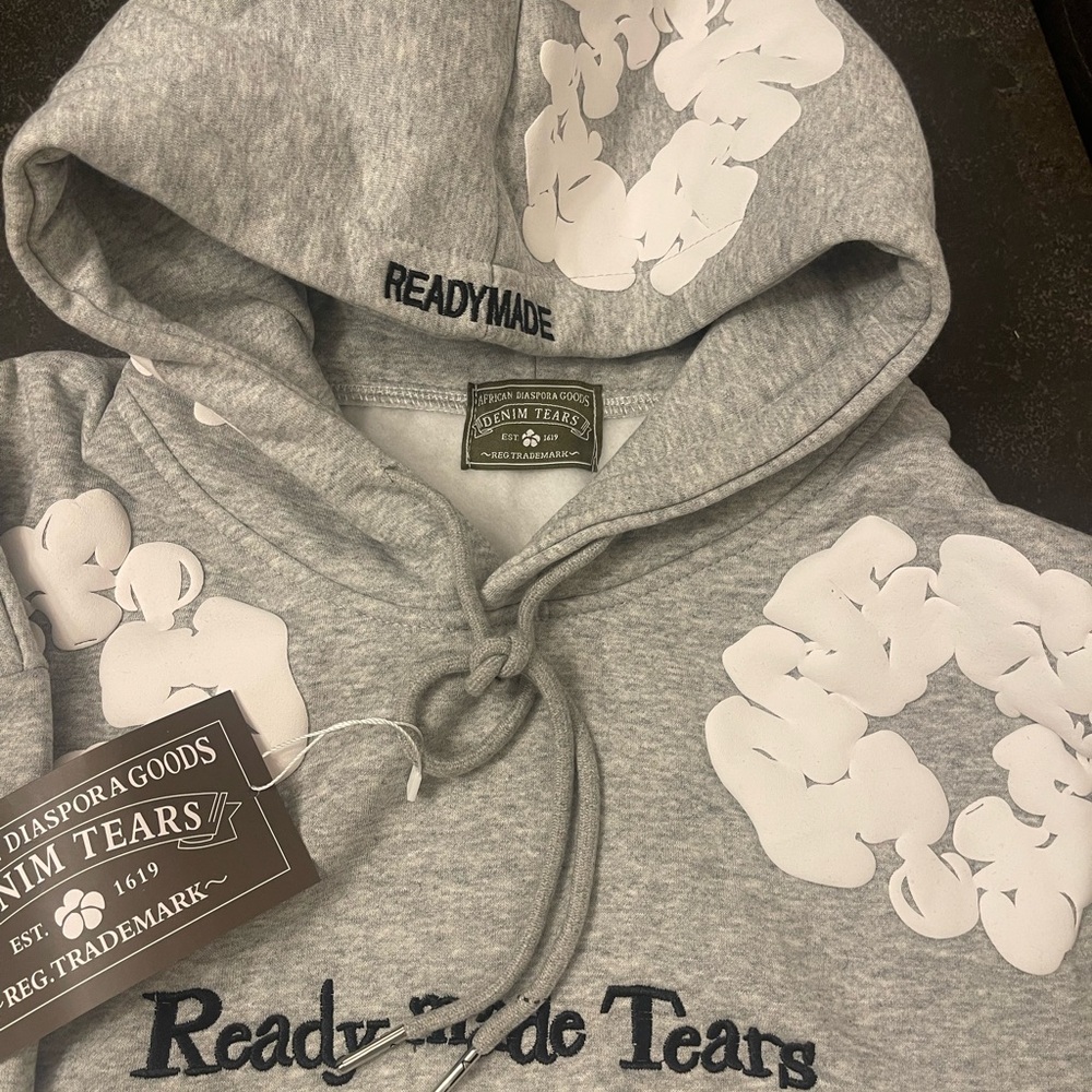 READYMADE x Denim Tears Cotton Wreath Hoodie 'Gray/White